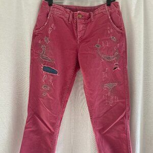 True Religion pink pants with distressed details, size 27